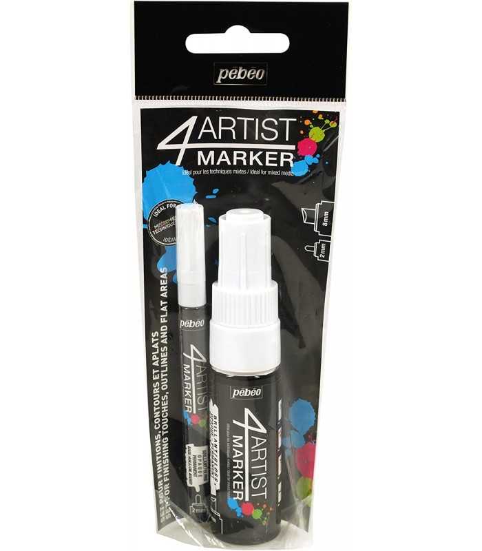 SET DUO 4ARTIST MARKER PEBEO BLANCO 2 Y 8 MM