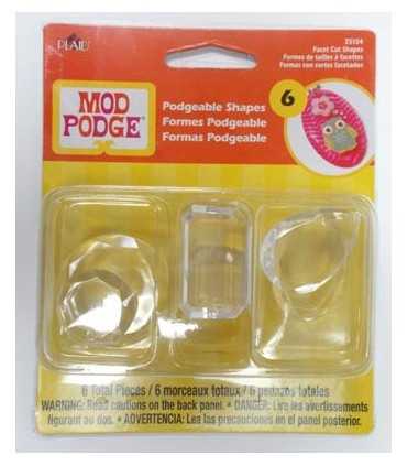 CABUCHONES ACRÍLICOS FACETADOS PODGEABLES 6 UD MIX