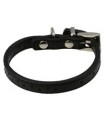 COLLAR DE CUERO NEGRO PARA PERRO TALLA S 30x1,3 CM