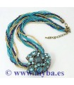 COLLAR RESINA Y ROCALLA CRISTAL 44 CM AZUL 1 UD