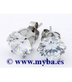 PENDIENTES ZIRCONITA Y ACERO 5 MM 1 PAR