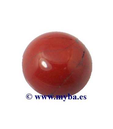 CABUCHÓN REDONDO JASPE ROJO 8 MM 2 UNIDADES