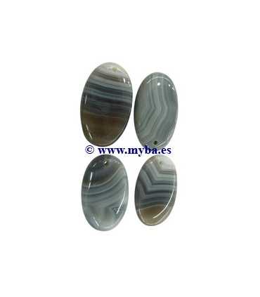 COLGANTE OVAL ÁGATA GRIS 50x30x6 MM APROX 1 UNIDAD