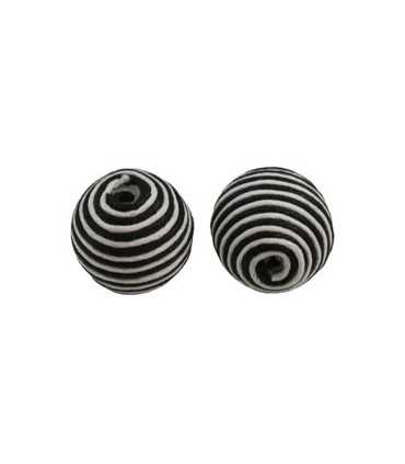 BOLAS FORRADAS CON CORDÓN BLANCO-NEGRO 22 MM 5 UD