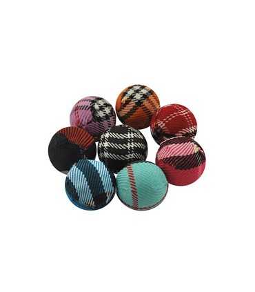 BOLAS FORRADAS CON TELA DE CUADROS 14 MM 5 UD