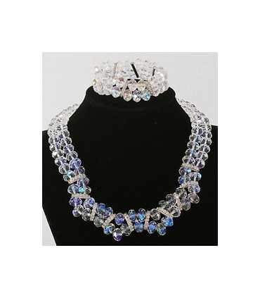 CONJUNTO PULSERA Y COLLAR CRISTAL TALLADO CRISTAL