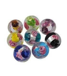 BOLAS SILVER FOILED FLORES 12 MM MIX 5 UD