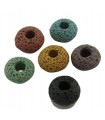 CUENTAS LAVA AGUJERO 5 MM MIX COLORES 15x9 MM 3 UD