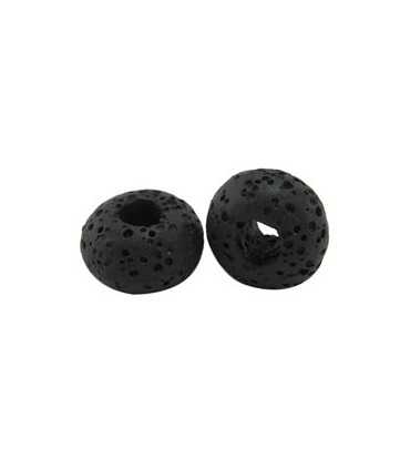 CUENTAS LAVA AGUJERO 5 MM NEGRO 15x9 MM 1 UD