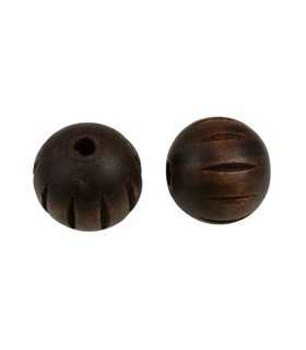 BOLAS MADERA TALLADAS 25 MM AGUJERO 5 MM 8 UD