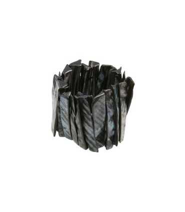 PULSERA NÁCAR TEÑIDO NEGRO 2 AG 44mm ELÁSTICA