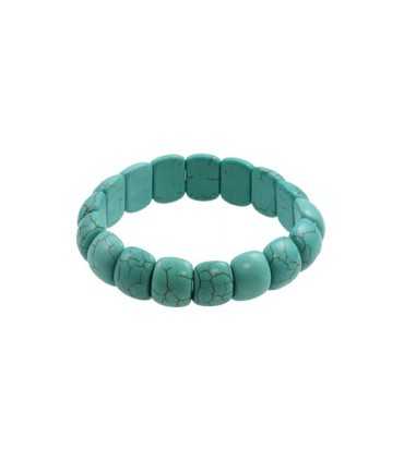 PULSERA TURQUESA SINTÉTICA 16x11 MM HILO ELÁSTICO