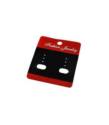 TARJETA PENDIENTES ROJO-NEGRO 6x5 CM 25 UD APROX
