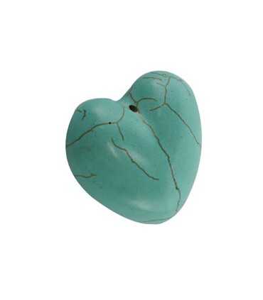 CORAZÓN COLGANTE HOWLITA IMIT TURQUESA 35x38x14 MM