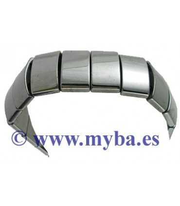 PULSERA CUENTAS HEMATITE 18x10 MM  HILO ELÁSTICO