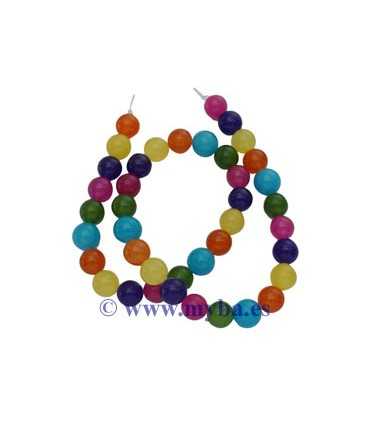 BOLAS JADE TEÑIDO MIX 8 MM AGUJERO 10 UNIDADES