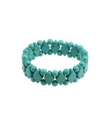 PULSERA ELÁSTICA ROMBOS IMITACIÓN TURQUESA