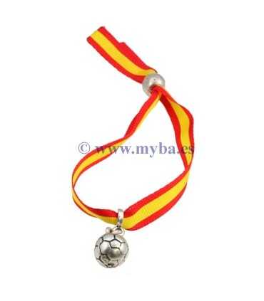 PULSERAS BANDERA ESPAÑA CON BALÓN 1 UD AJUSTABLES