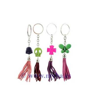 LLAVERO HOWLITA Y POMPÓN ANTE SINTÉTICO MIX 1 UD