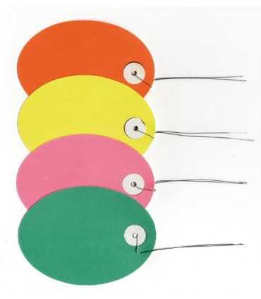 ETIQUETAS PAPEL ÓVALOS 9x6,5 CM HILO ALAMBRE 40 UD