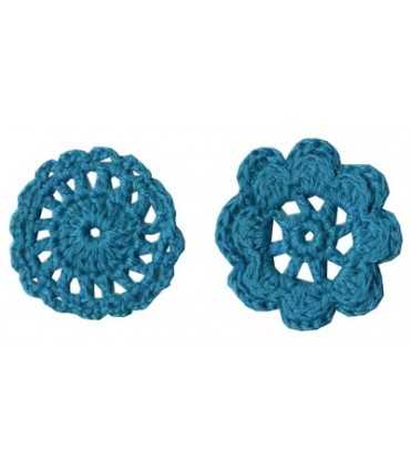 FLORES DE GANCHILLO ARTEMIO TURQUESA 4,5 CM 6 UD