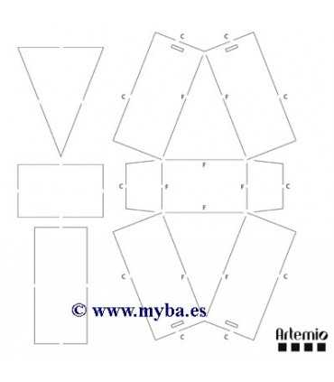 PLANTILLA CAJAS TRIANGULARES ARTEMIO 7,5x9,5x5 CM
