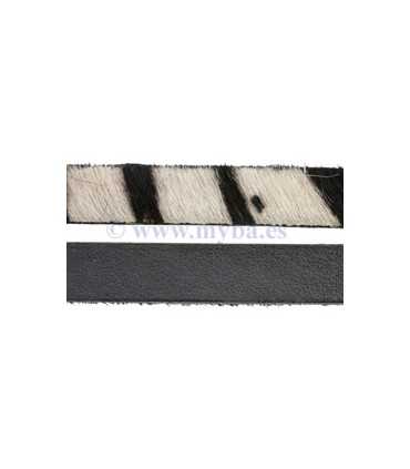 TIRETA  PIEL POTRO CEBRA BLANCO NEGRO 10 MMx25 CM