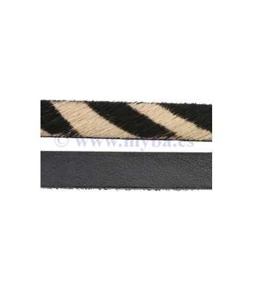 TIRETA  PIEL POTRO TIGRE MARRÓN NEGRO 10 MMx25 CM