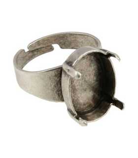 ANILLO CON GARRA PARA CABUCHÓN OVAL 18x13 MM