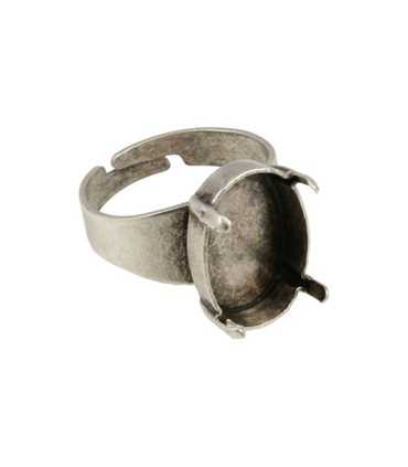 ANILLO CON GARRA PARA CABUCHÓN OVAL 18x13 MM