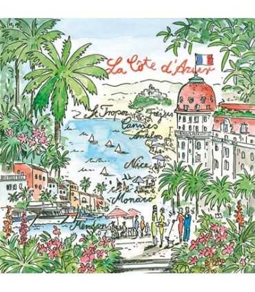 SERVILLETAS AMBIENTE 33x33cm 20 UD COTE DÁZUR