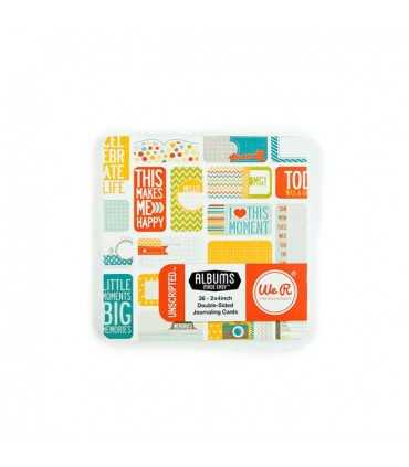 SET 36 JOURNALING CARDS 2x4 PULGADAS UNSCRIPTED