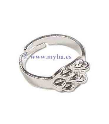 ANILLO AJUSTABLE SIETE ASAS PLATEADO 1unidad