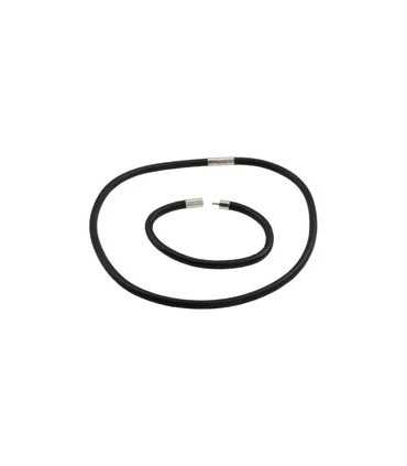 SET PULSERA 20 CM Y GARGANTILLA 45 CM CUERO 5 MM