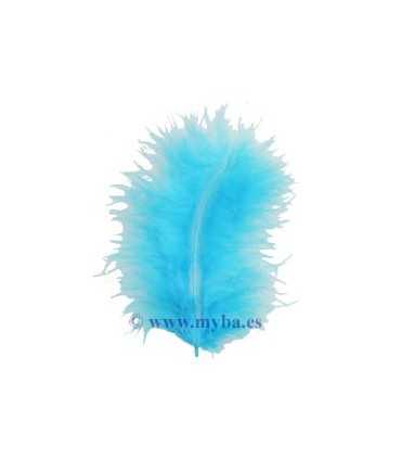 PLUMAS DE MARABÚ TEÑIDAS TURQUESA 15 UNIDADES