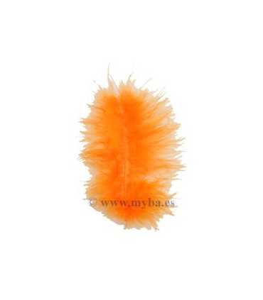 PLUMAS DE MARABÚ TEÑIDAS NARANJA 15 UNIDADES