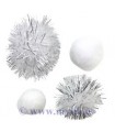 POMPONES  MIX BLANCO TAMAÑOS 20 A 35 MM 50 UD