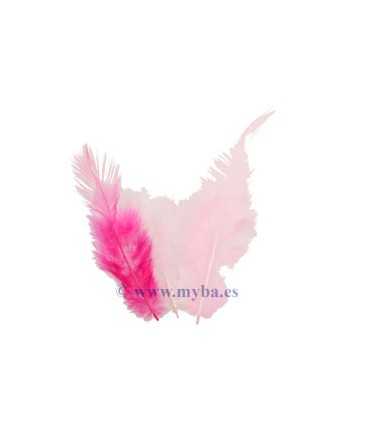 PLUMAS TEÑIDAS MIX ROSA 9-15 CM 15 UNIDADES