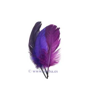 PLUMAS MIX PÚRPURA 12,5-17,5 CM 15 UNIDADES