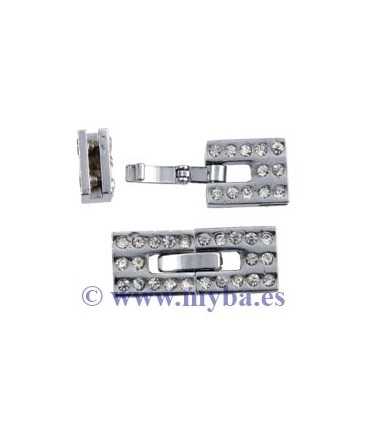 CIERRE PATO CON STRASS PASO 10x2 MM 1 UNIDAD