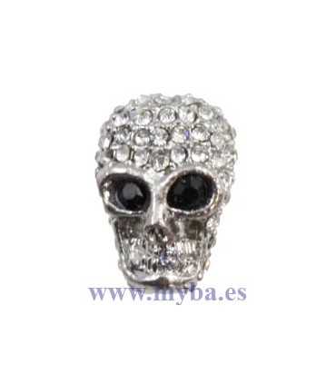 CUENTA STRASS CALAVERA 12x16 MM 1 UNIDAD