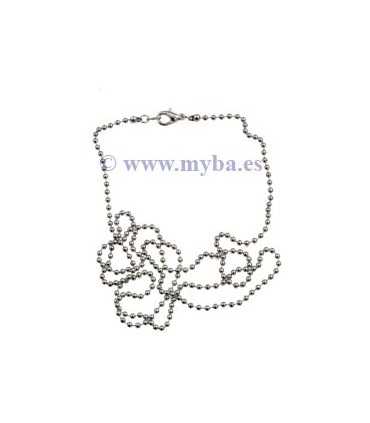 GARGANTILLA CADENA BOLAS METAL 2,4mmx80 CM PLATINO