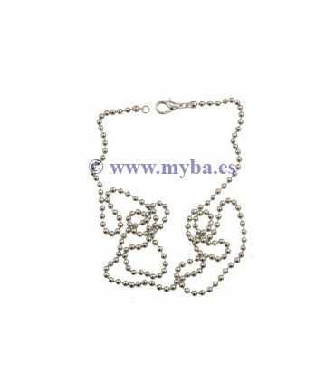 GARGANTILLA CADENA BOLAS METAL 3mmx80 CM PLATINO