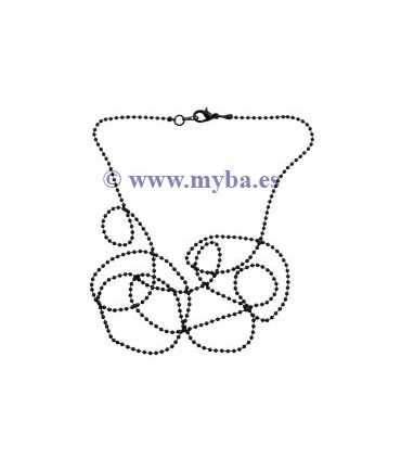 GARGANTILLA CADENA BOLAS METAL 1,6mmx80 CM NEGRO