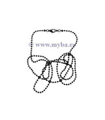 GARGANTILLA CADENA BOLAS METAL 2,4mmx80 CM NEGRO
