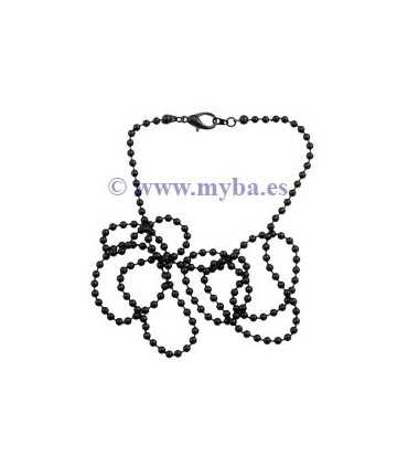 GARGANTILLA CADENA BOLAS METAL 3mmx80 CM NEGRO