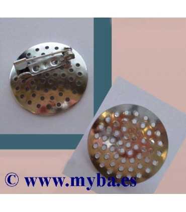 BROCHE REGADERA 1 PIEZA 25 MM PLATINO 2 UNIDADES
