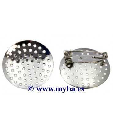 BROCHE REGADERA 1 PIEZA 30 MM PLATINO 2 SETS