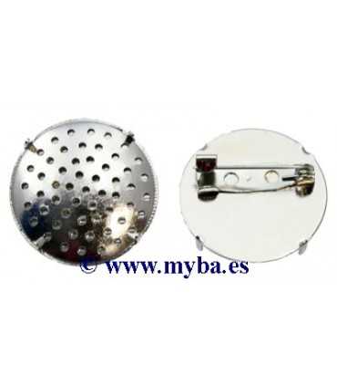 BROCHE REGADERA 2 PIEZAS 24-25 MM PLATINO 1 SET