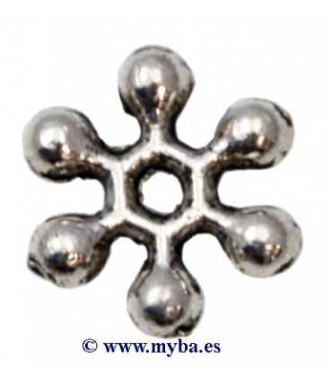 SEPARADOR FLOR 9 mm PLATA ANTIGUA 16 UNIDADES